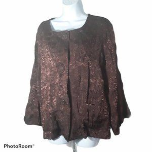 Ruby Rd. Woman  Copper Short Jacket Bell Slvs. 24W